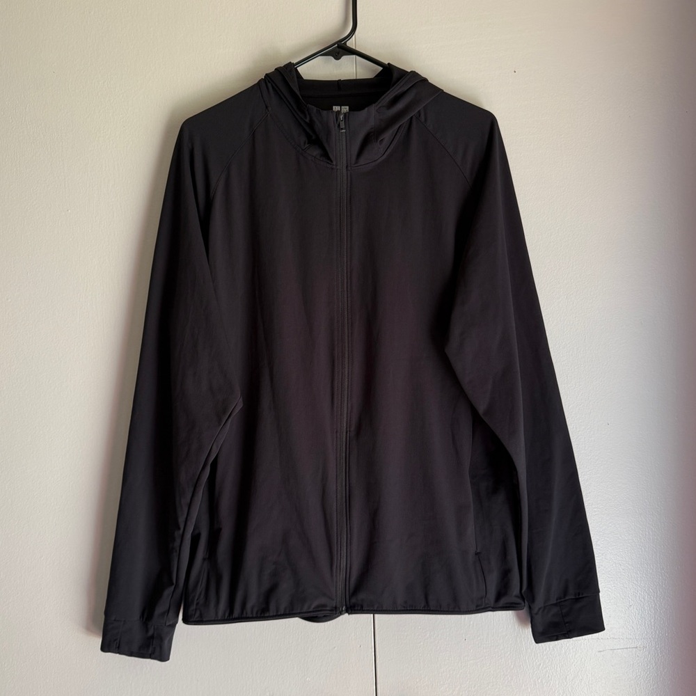 Uniqlo Black Dry-Ex UV Protection Full Zip Jacket Stretch Unisex Size Large